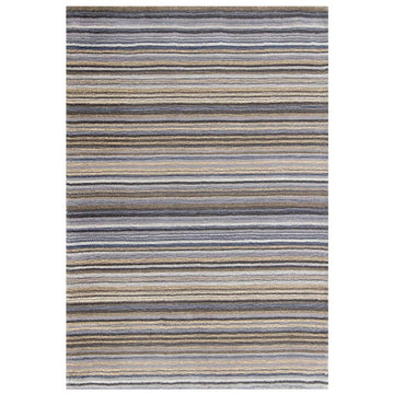 Carter Modern Stripe Hand Woven Wool Grey/Natural Rug-Melrose-Rug Love - The Most Loved Rug Store